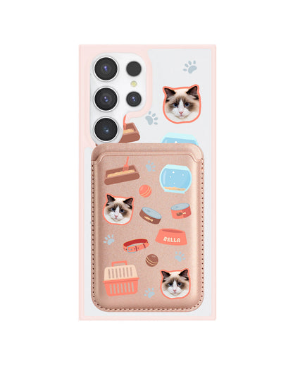 Android Magnetic Wallet Case - Pet Grid Kitty Cozy Corner