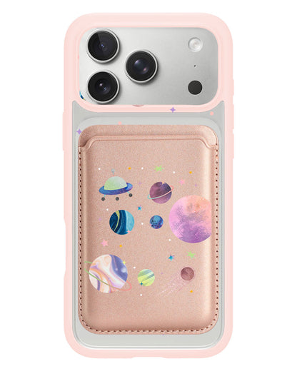 iPhone Magnetic Wallet Case - Pink Planet