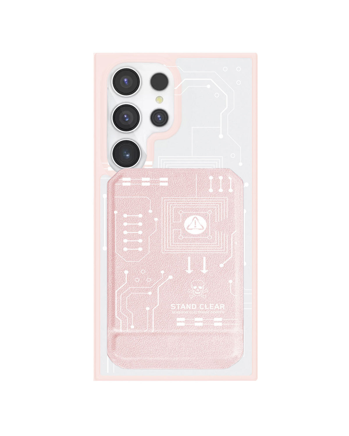Android Magnetic Multifold Wallet - Circuit White