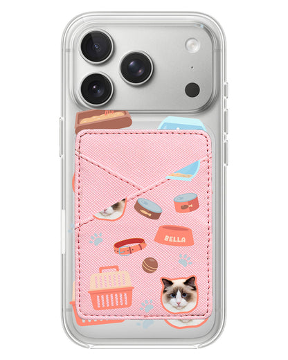 iPhone Phone Wallet Case - Pet Grid Kitty Cozy Corner