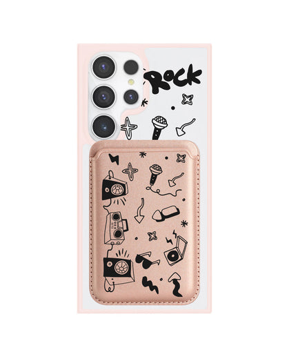 Android Magnetic Wallet Case - Rock N Roll Black
