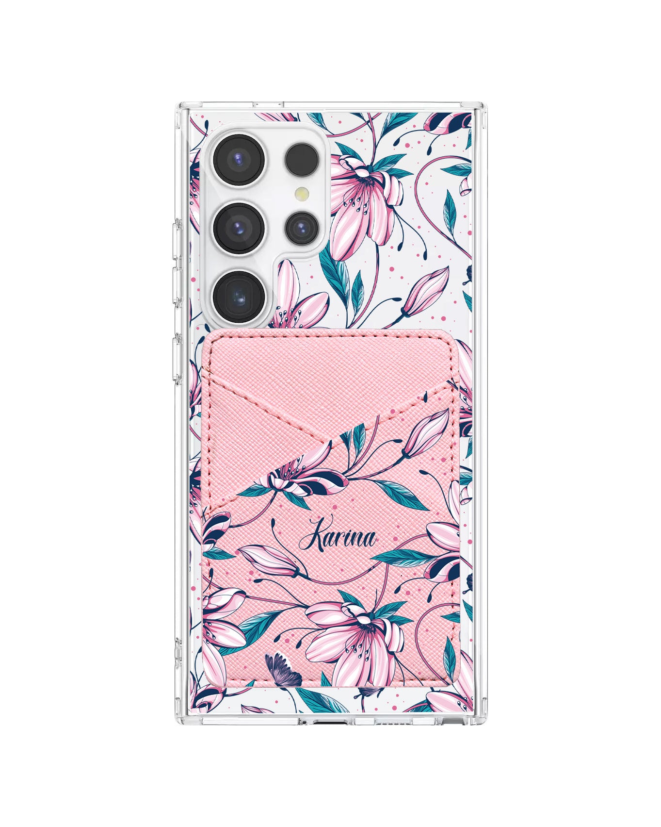 Android Phone Wallet Case - Pink Tulip
