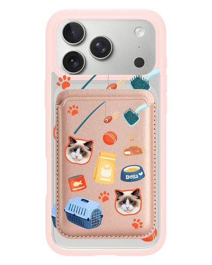 iPhone Magnetic Wallet Case - Pet Grid Kitty Adventures