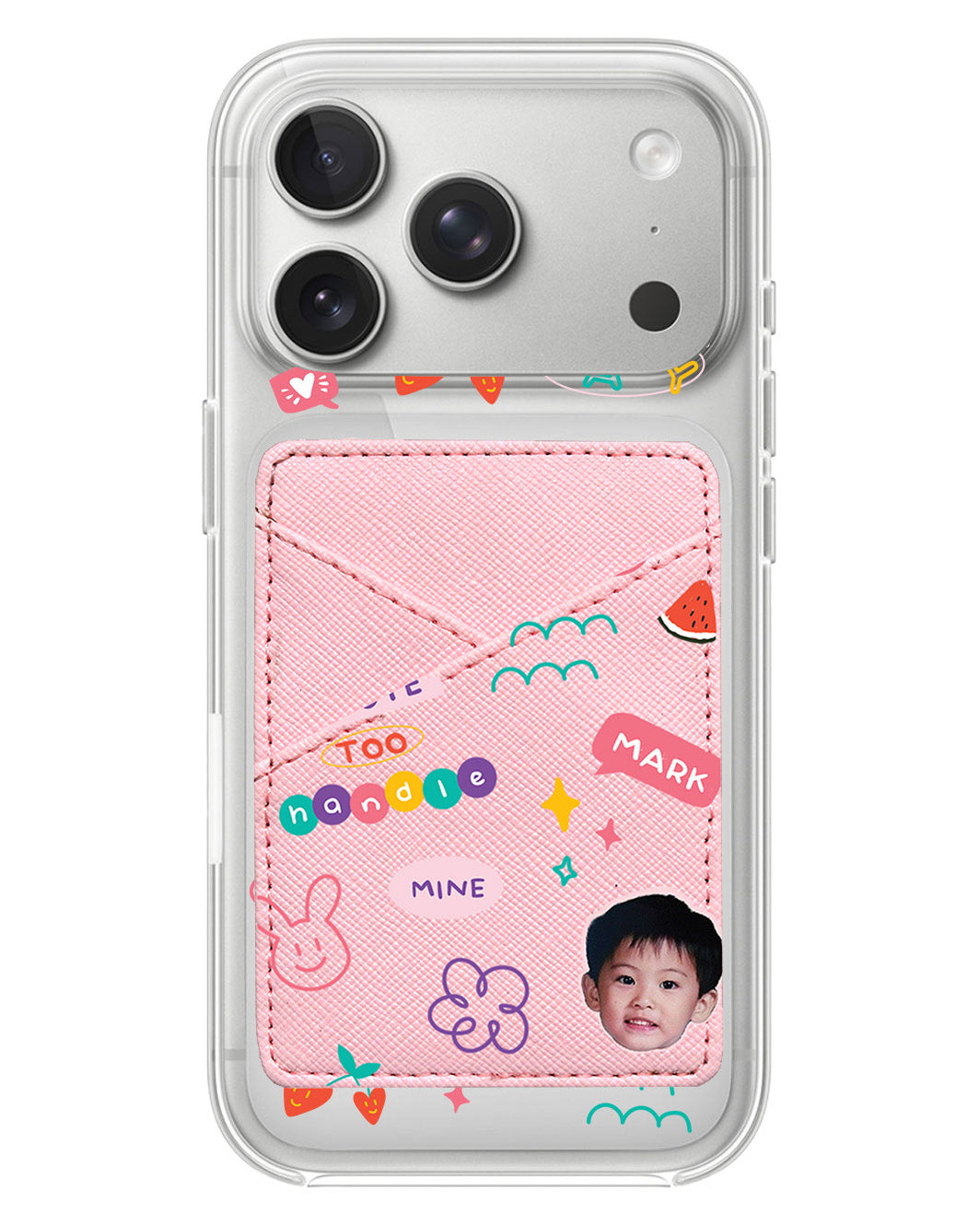 iPhone Phone Wallet Case - Face Grid