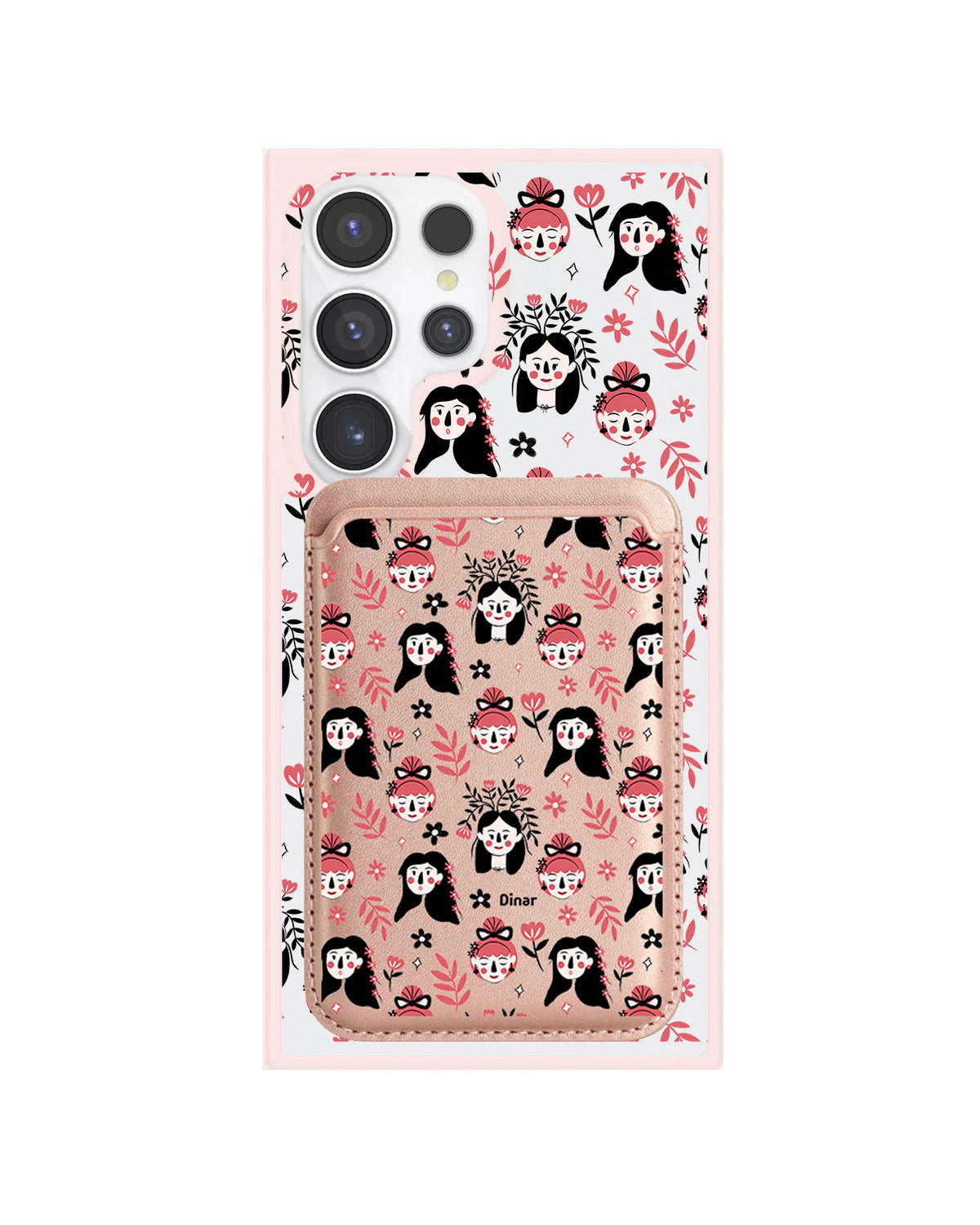 Android Magnetic Wallet Case - Flowery Faces