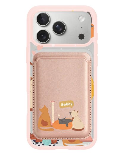 iPhone Magnetic Wallet Case - Playful Cat