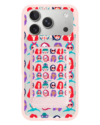 iPhone Magnetic Multifold Wallet - Cute Sweety Faces
