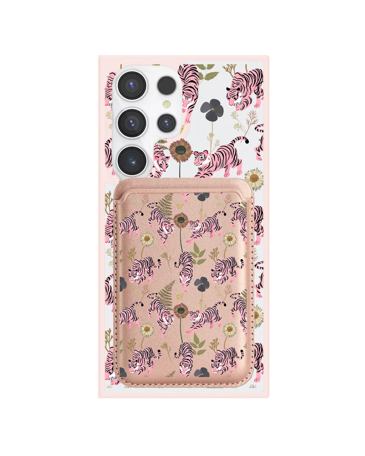 Android Magnetic Wallet Case - Tigre Rosa