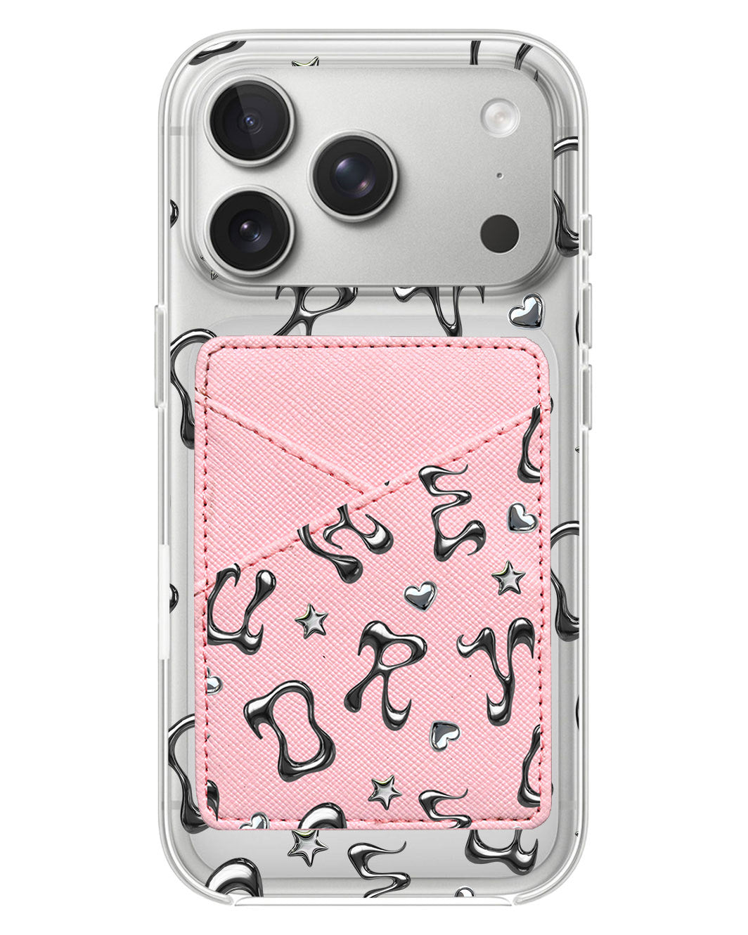 iPhone Phone Wallet Case - Chrome Monogram 2.0