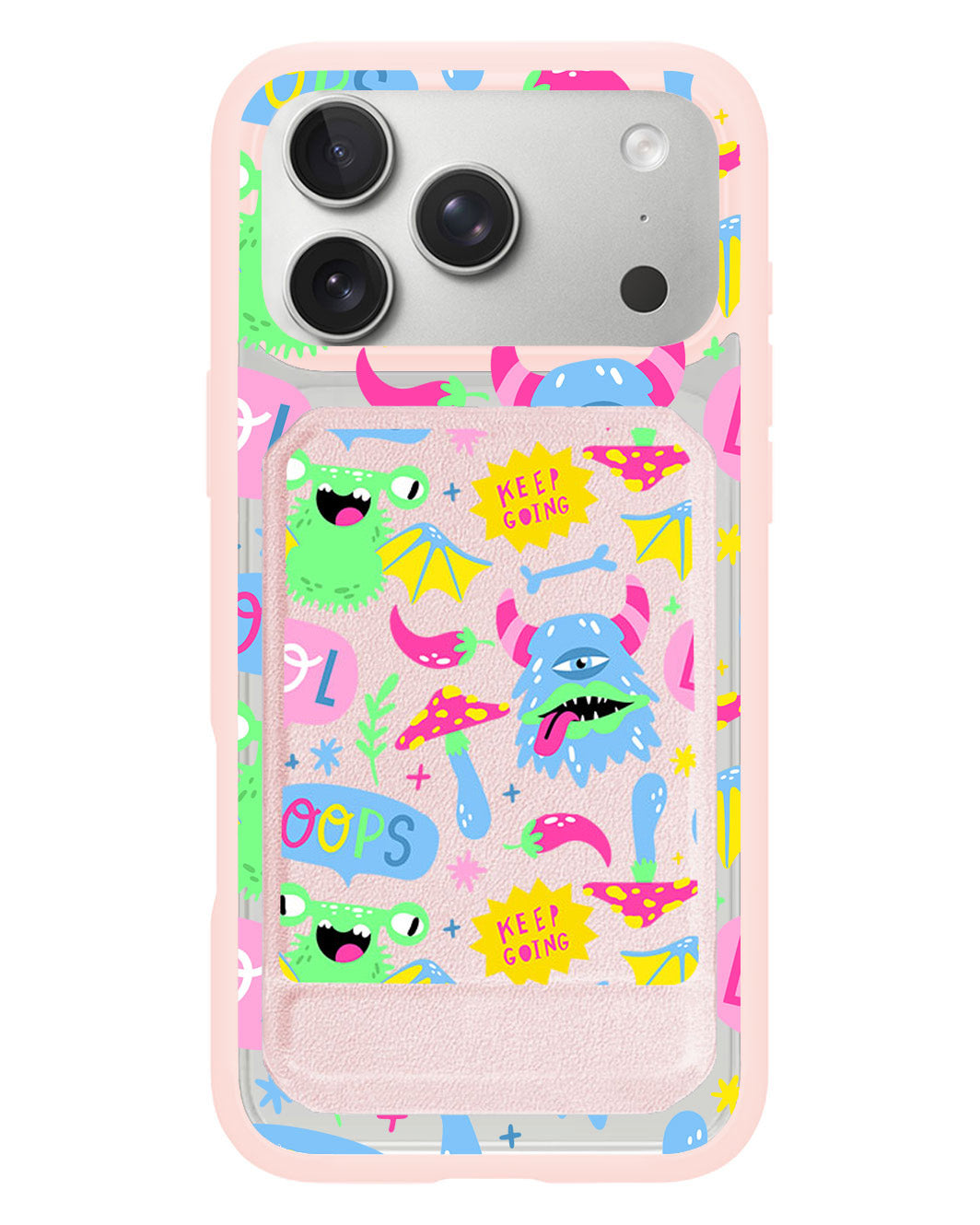 iPhone Magnetic Multifold Wallet - Monster Say Keep Going