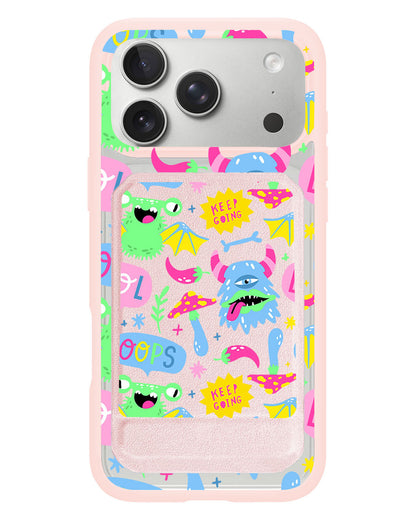 iPhone Magnetic Multifold Wallet - Monster Say Keep Going