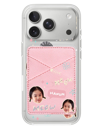 iPhone Phone Wallet Case - Face Grid Kitty