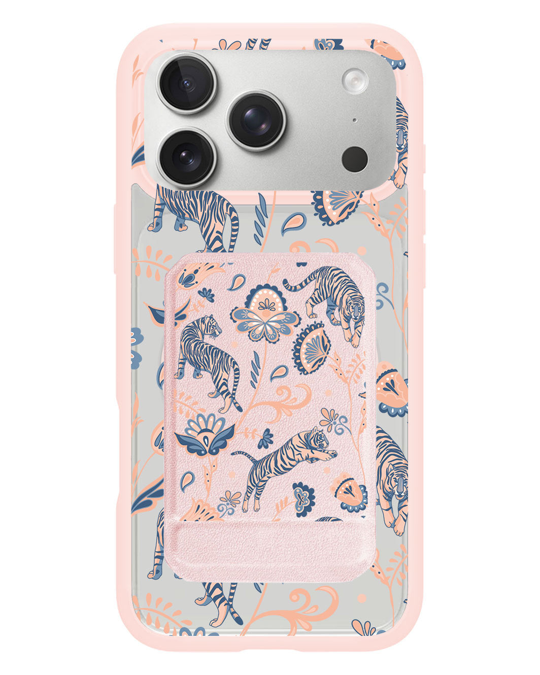 iPhone Magnetic Multifold Wallet -Tiger & Floral 5.0