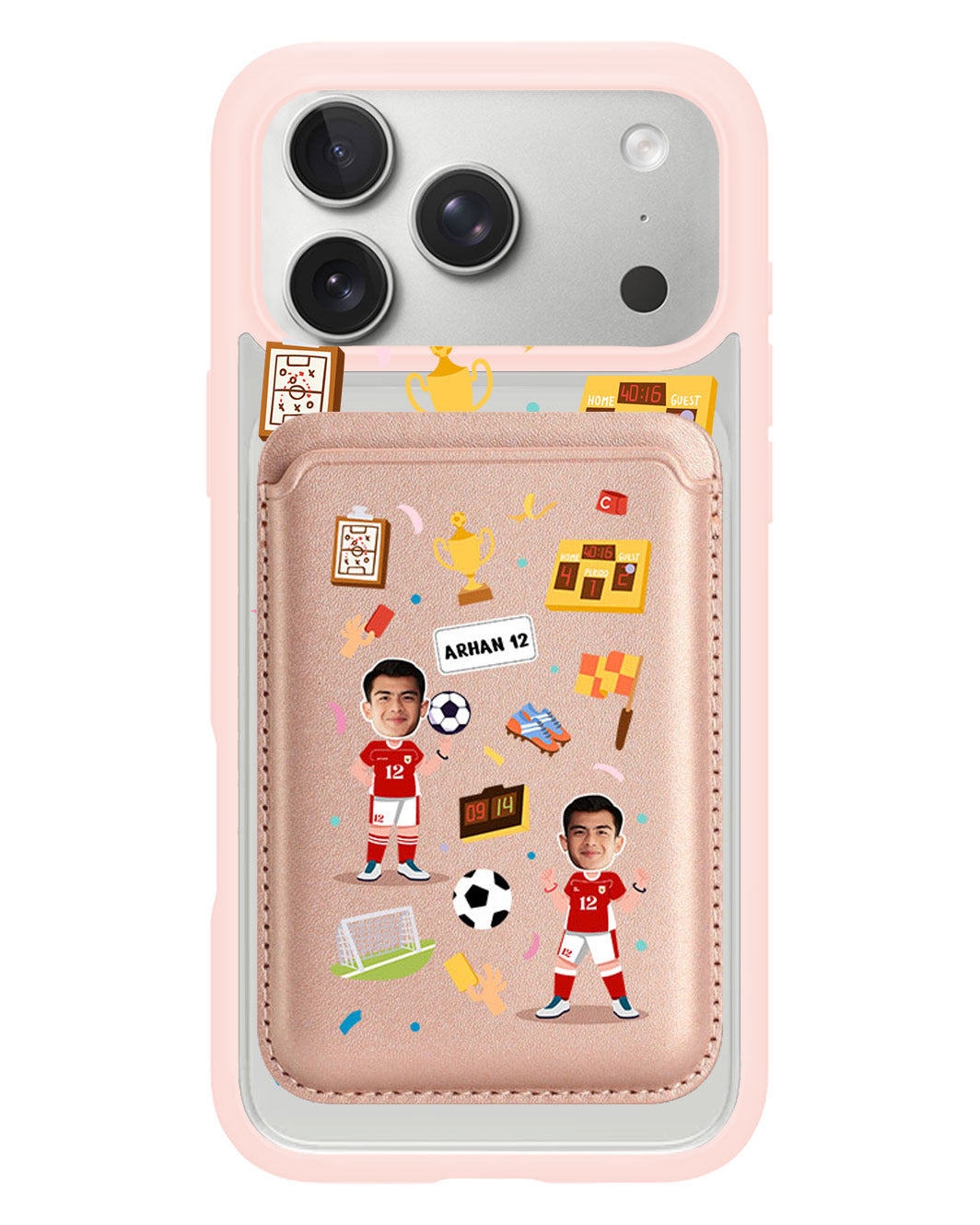 iPhone Magnetic Wallet Case - Face Grid Dream Soccer