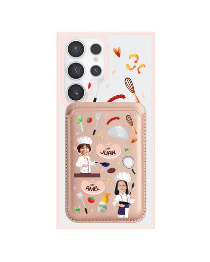 Android Magnetic Wallet Case - Face Grid Dream Chef