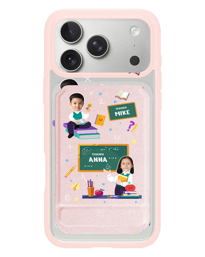 iPhone Magnetic Multifold Wallet - Face Grid Dream Teacher