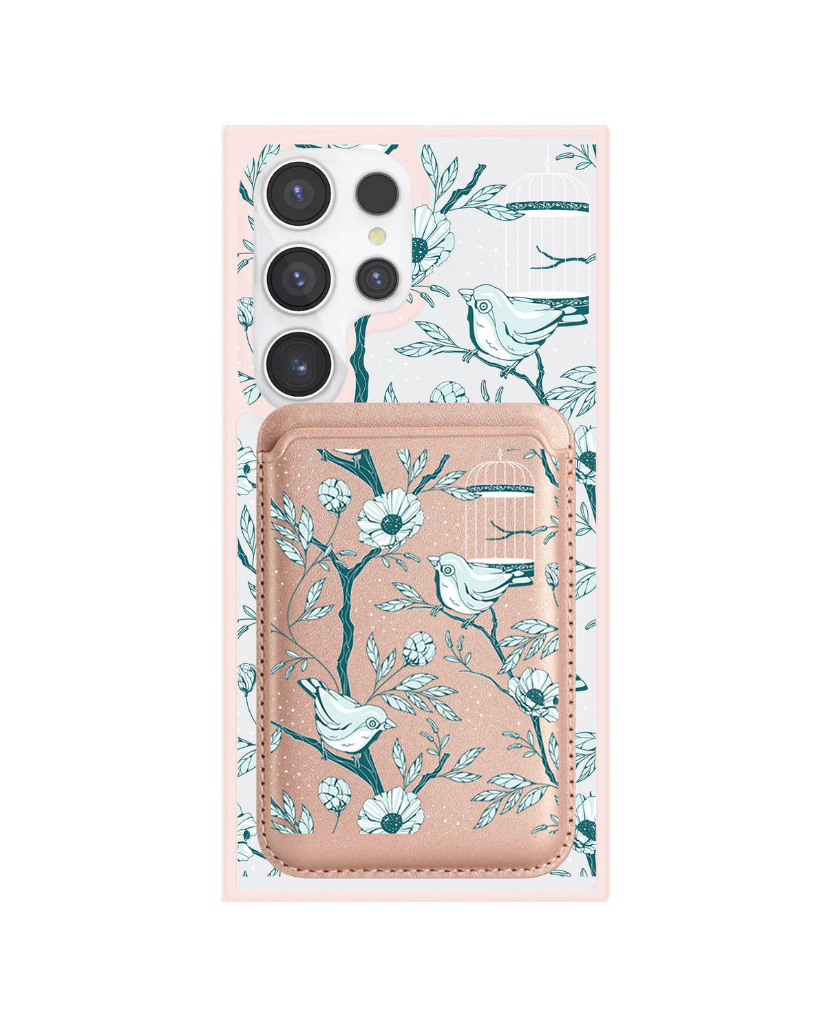 Android Magnetic Wallet Case - Lovebird Monochrome 6.0