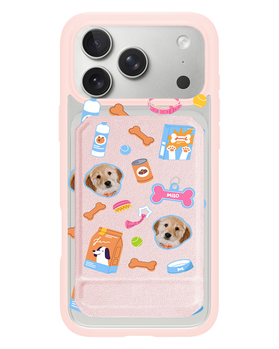 iPhone Magnetic Multifold Wallet - Pet Grid Puppy Sweet Treats