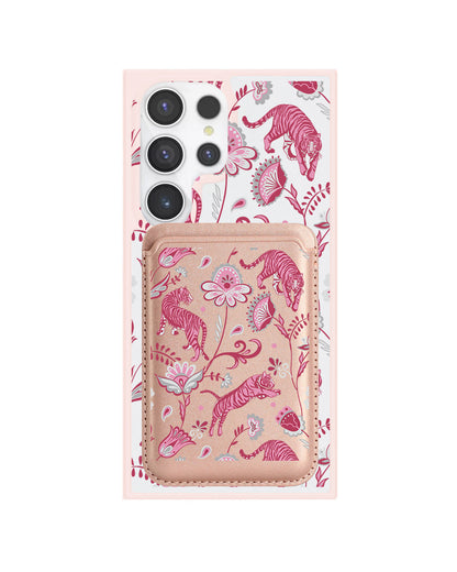 Android Magnetic Wallet Case - Tiger & Floral 7.0
