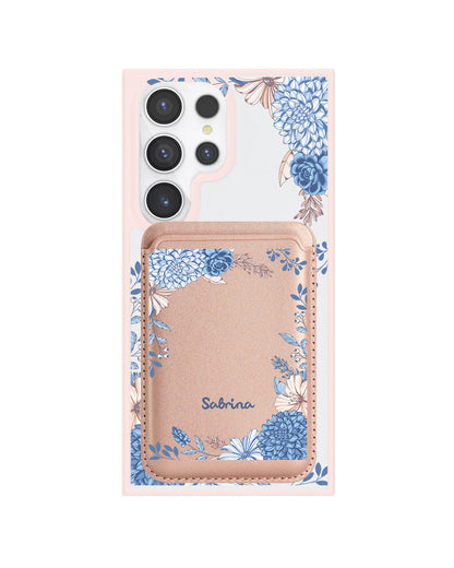 Android Magnetic Wallet Case - Blue Florals