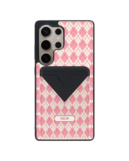 Android Avant Wallet Case - Pink Argyle