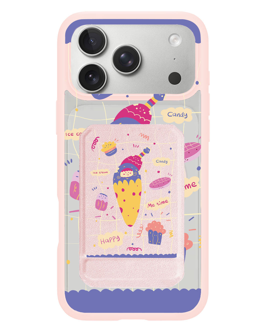 iPhone Magnetic Multifold Wallet - Candy doodle