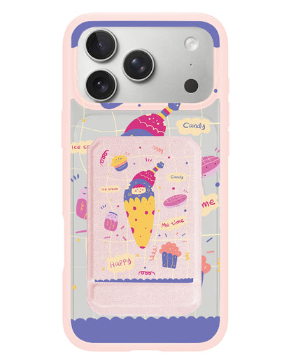 iPhone Magnetic Multifold Wallet - Candy doodle