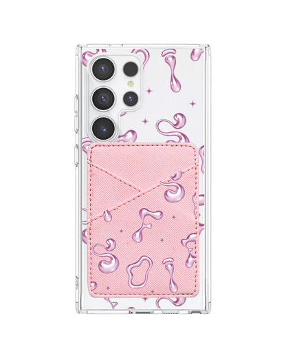 Android Phone Wallet Case - Pink Chrome Monogram