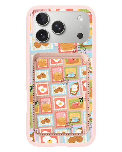 iPhone Magnetic Wallet Case - Breakfast Menu Stamps