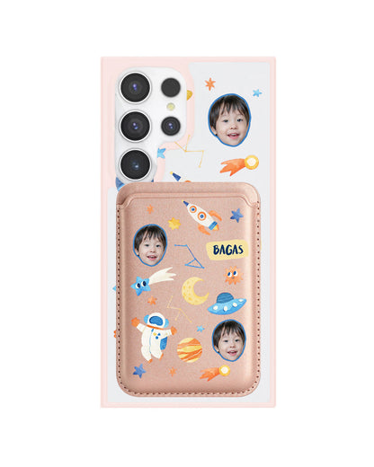 Android Magnetic Wallet Case - Face Grid Astronout