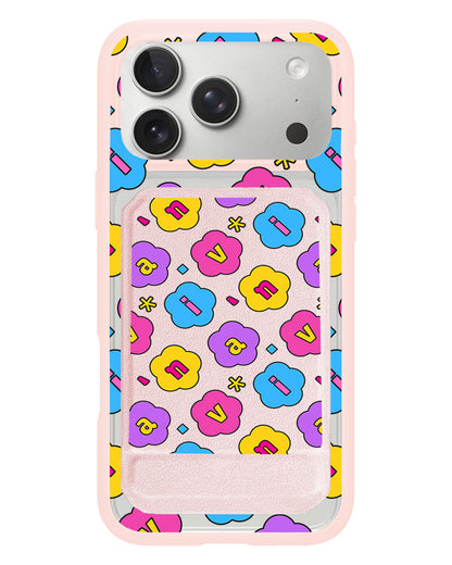 iPhone Magnetic Multifold Wallet - Flower Petals Monogram 4.0