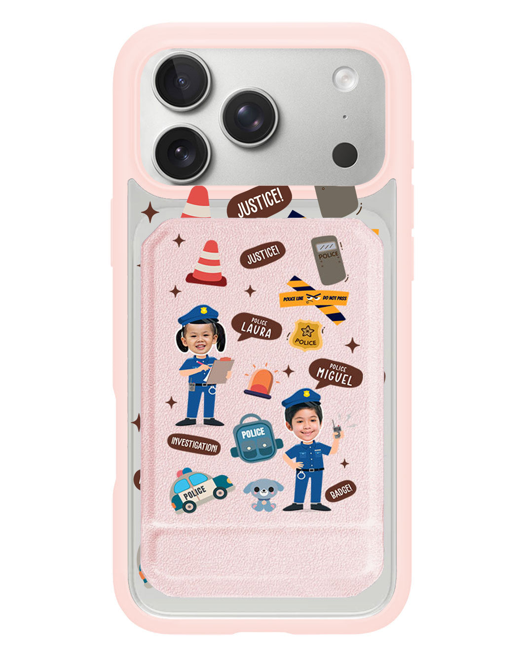 iPhone Magnetic Multifold Wallet - Face Grid Dream Police