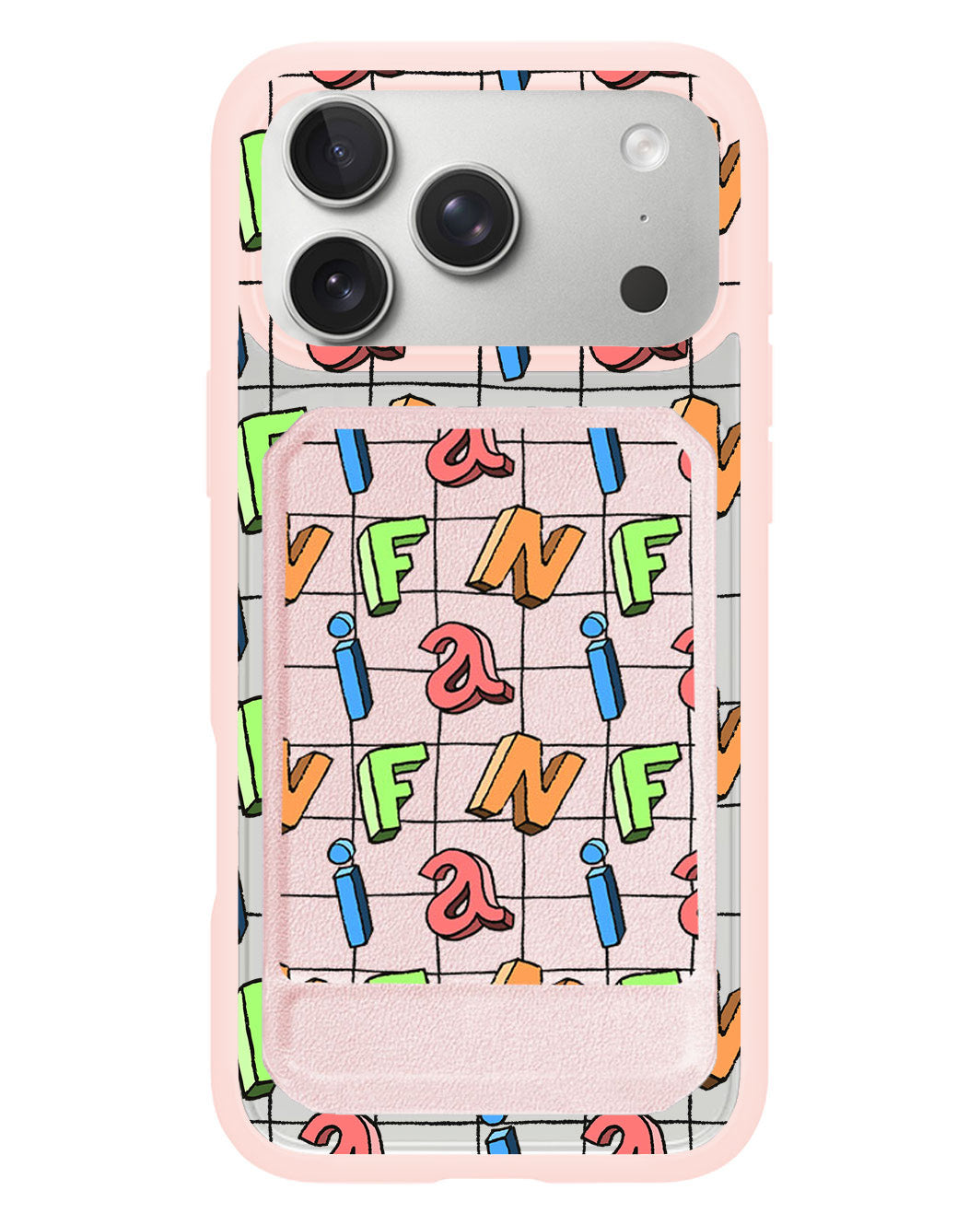 iPhone Magnetic Multifold Wallet - Playful Monogram