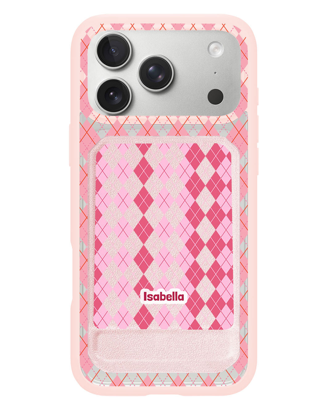 iPhone Magnetic Multifold Wallet - Pink Argyle