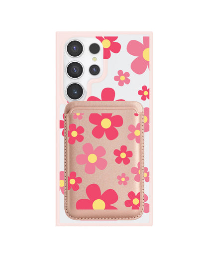 Android Magnetic Wallet Case - Daisy Blush