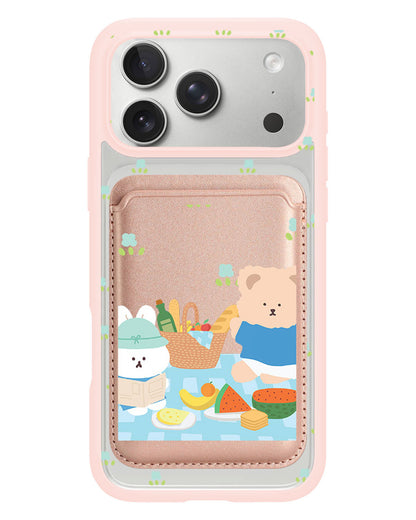 iPhone Magnetic Wallet Case - Picnic Blue