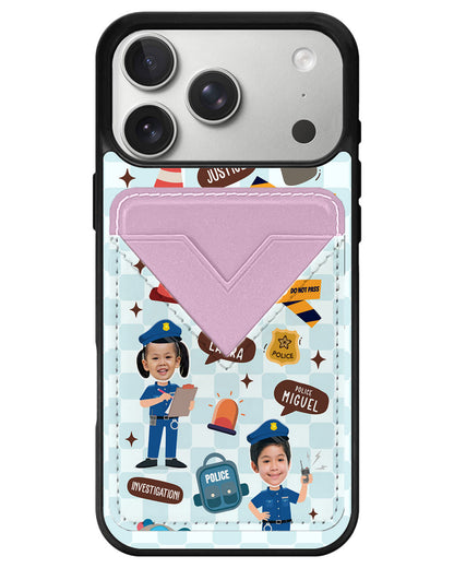 iPhone Avant Wallet Case - Face Grid Dream Police