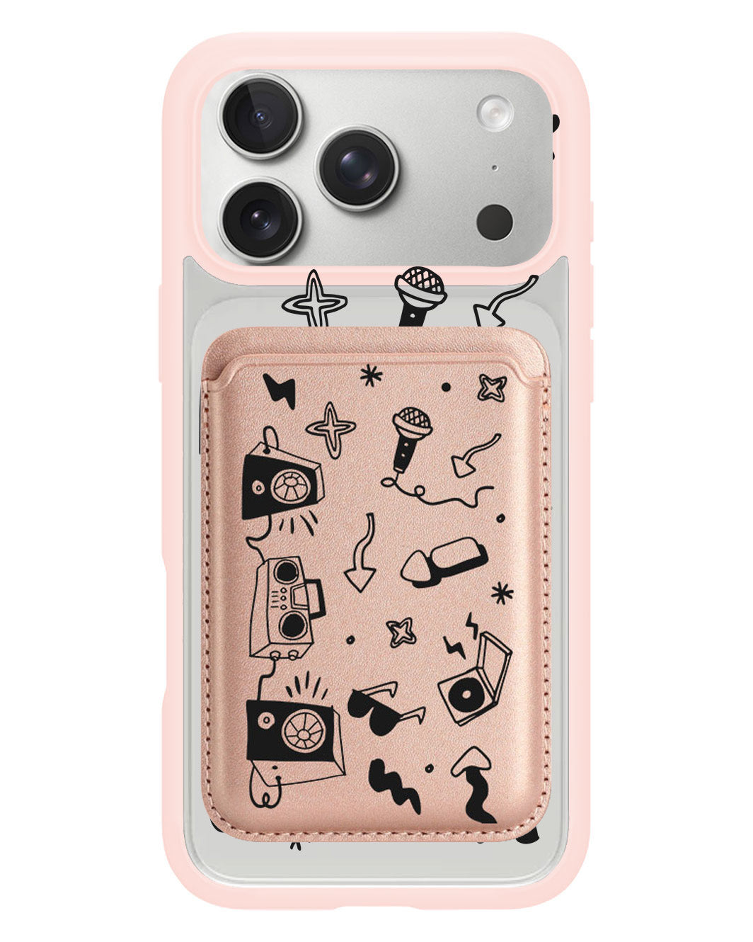 iPhone Magnetic Wallet Case - Rock n Roll Black