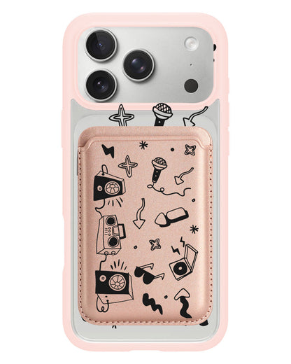iPhone Magnetic Wallet Case - Rock n Roll Black