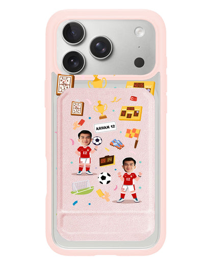 iPhone Magnetic Multifold Wallet - Face Grid Dream Soccer