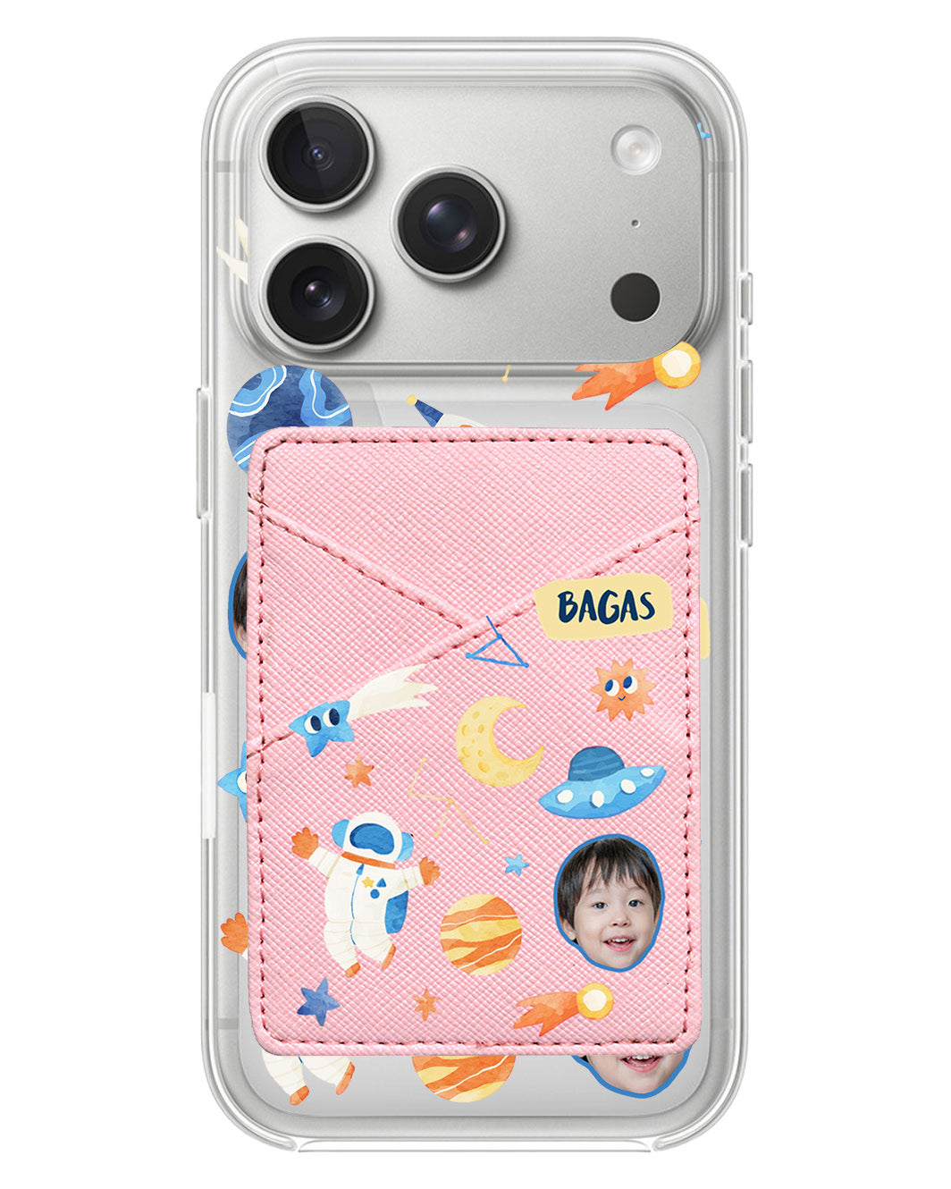 iPhone Phone Wallet Case - Face Grid Astronout