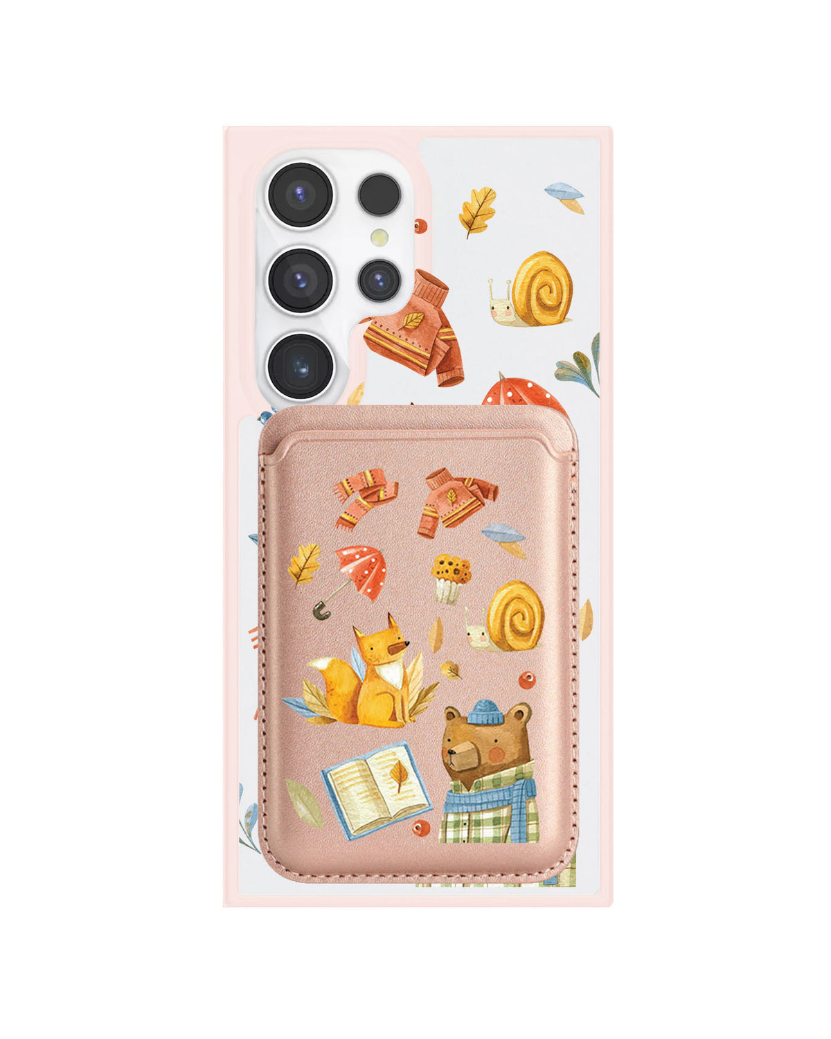 Android Magnetic Wallet Case - Bear & Fox
