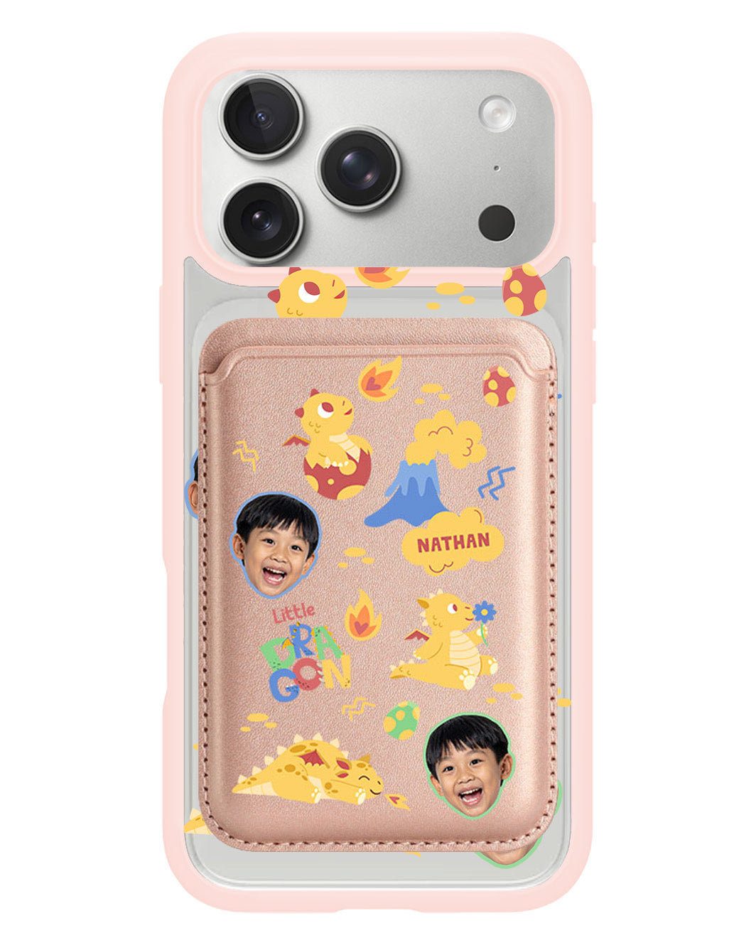 iPhone Magnetic Wallet Case - Face Grid Little Dragon