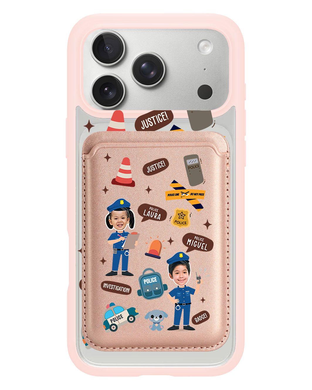 iPhone Magnetic Wallet Case - Face Grid Dream Police