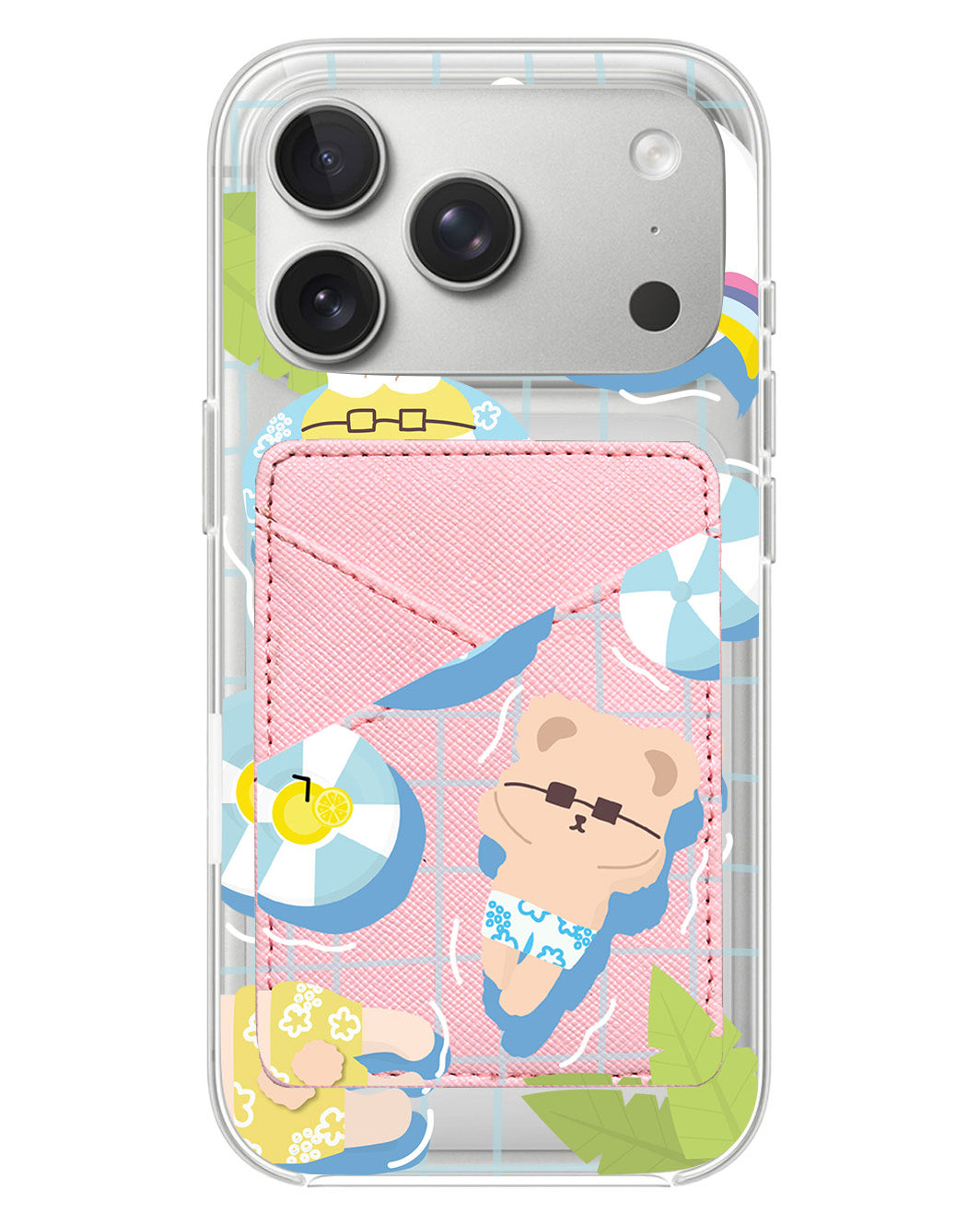 iPhone Phone Wallet Case - Pool Party Blue
