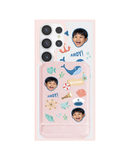 Android Magnetic Multifold Wallet - Face Grid Sailor
