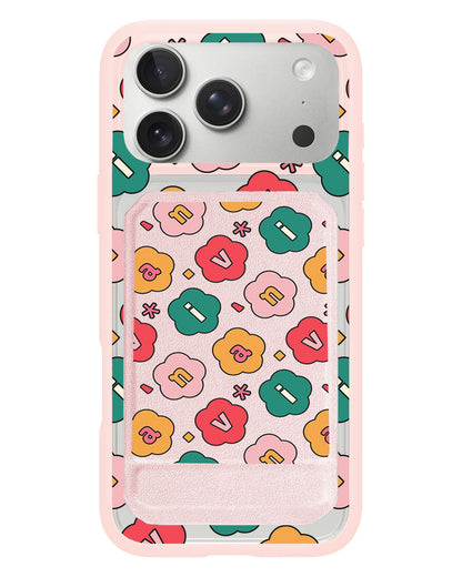iPhone Magnetic Multifold Wallet - Flower Petals Monogram 3.0