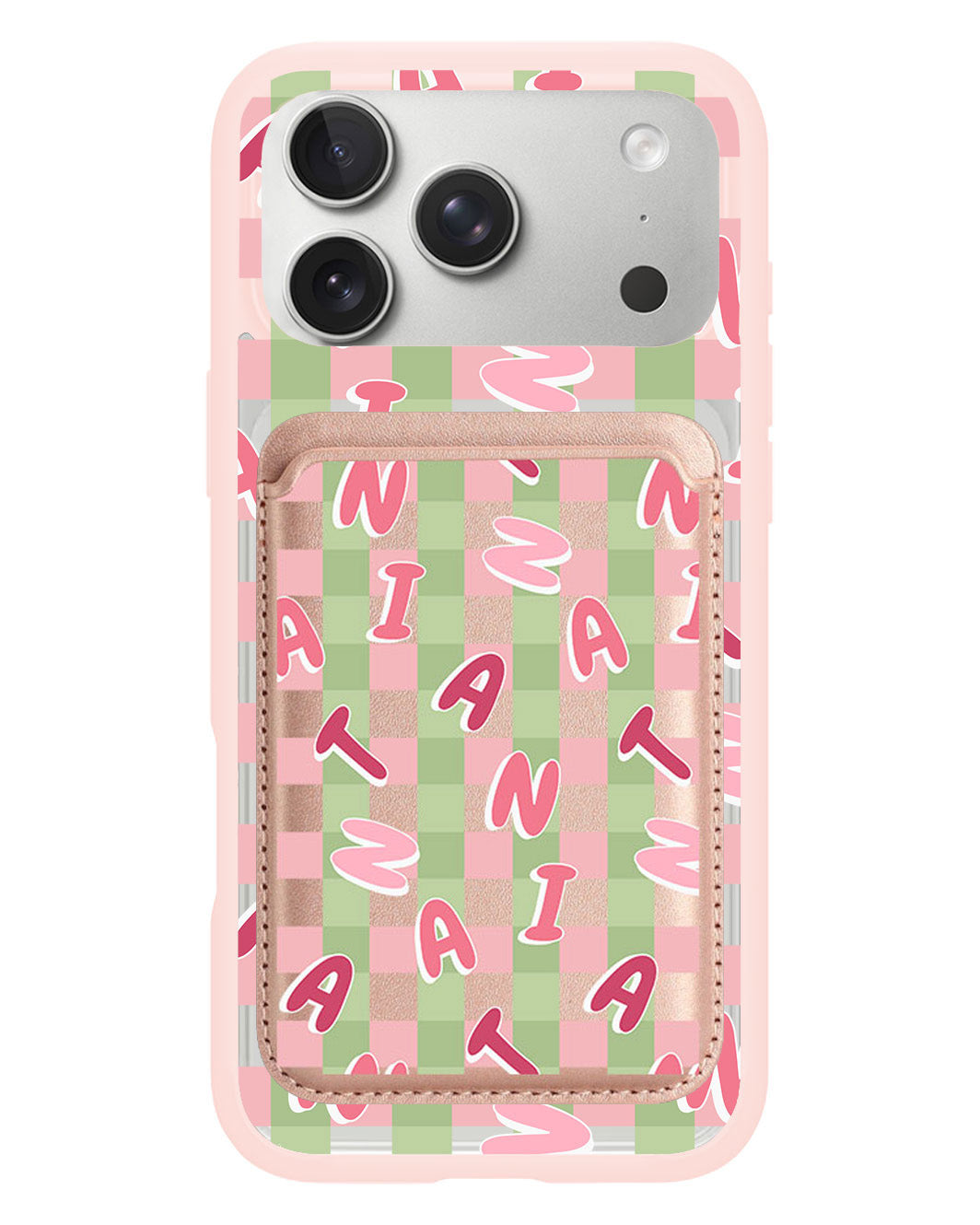iPhone Magnetic Wallet Case - Checkered Monogram 4.0
