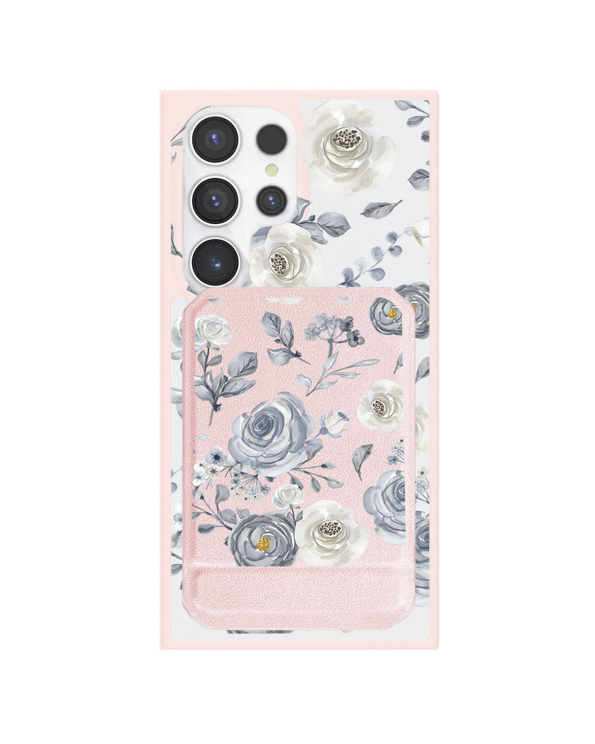 Android Magnetic Multifold Wallet - Blue Rose