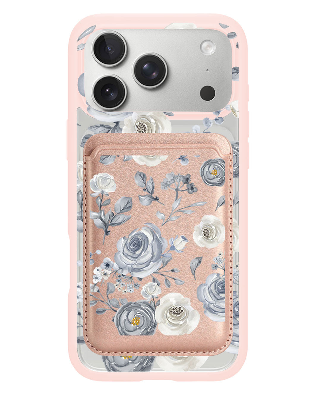 iPhone Magnetic Wallet Case - Blue Rose
